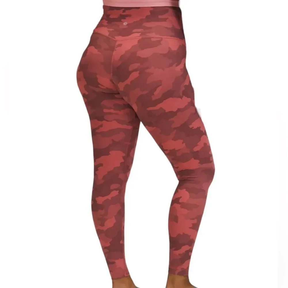 Lululemon Align High Rise Pant 28” Pink Camouflage New Size 12